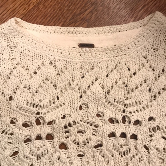 Free People Traveling Lace Crochet Slouchy Sweater - Picture 3 of 8